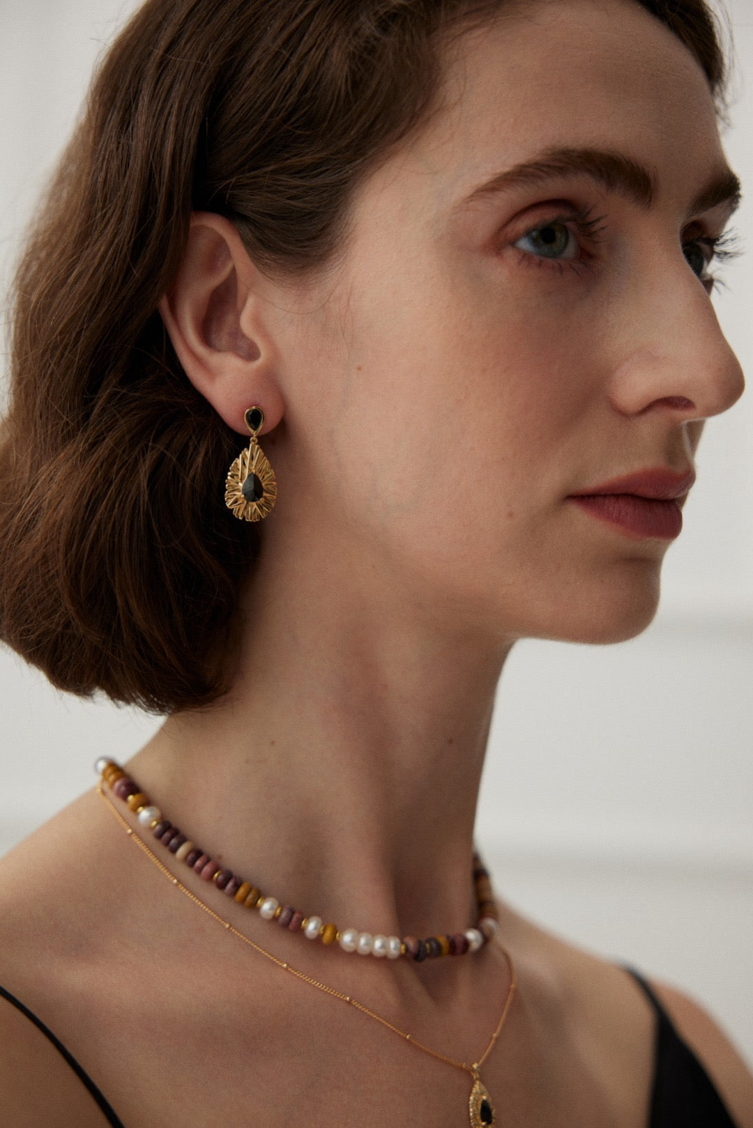 Texas Yolk stone pearl necklace